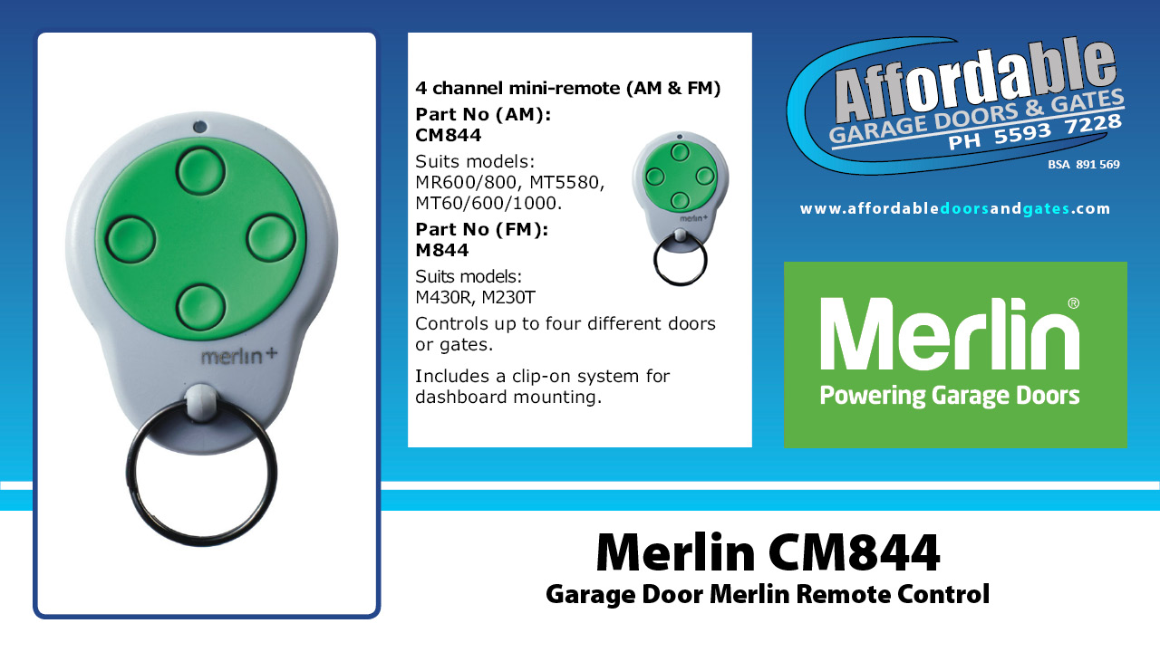 Merlin CM844 Garage Door Merlin Remote Control